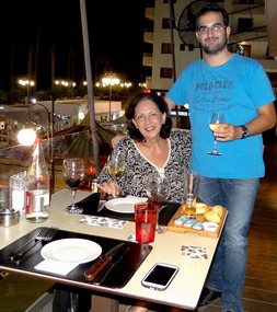 With Orestis from the terrace of the restaurant