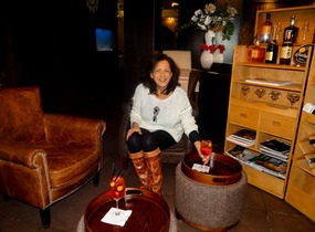 Enjoying an Aperol Spritz before dining