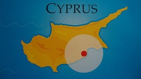 THE MAP OF CYPRUS-LARNACA THE RED DOT