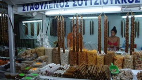 A stool selling soutzouko -Kataklysmos