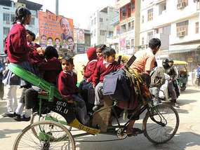School Bus on Main Bazaar Road