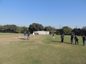 Inspecting the St Stephens pitch