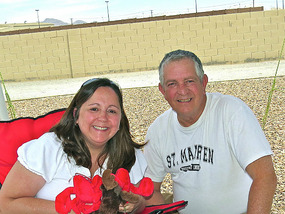 With Lisa Thibeault at the Campground