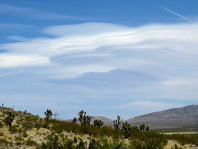 Layered cloud formation over the Sierra's