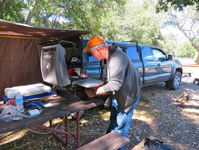 Lighting the grill