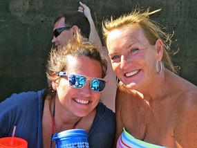 Niece Mandi and sister Tisha on the boat