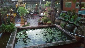 Riverside patio at Guesthouse