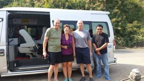 With Makins on road to Phu Chi Faa and Chiang Khon