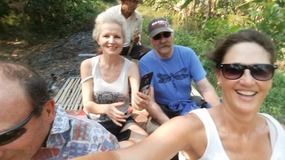 Lori & Wayne on bamboo train