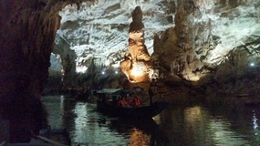 Entering Phong Nha Cave by boat 