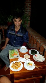 Mihn with the dinner he cooked us