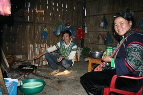 our homestay host cooking dinner