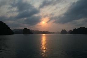 sunset on the bay