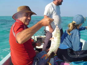 Avan Catches A Fish.