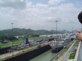 Ships Pass In The Canal.