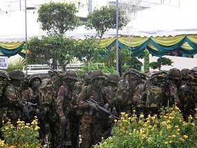Brunei National Day - Army Contingent Arriving.