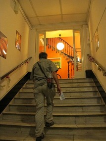 Up The Hostel Steps.