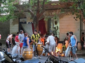 Drummer's Warming Up.