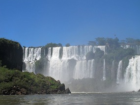 View Of The Iguazu Falls From The Speed Boat.