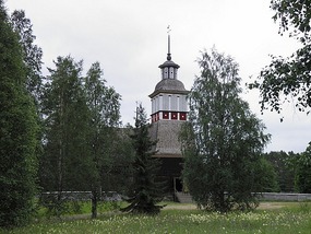 Outside Petajavesi Old Church.