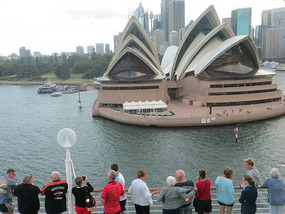 Leaving Sydney Harbour - Passing the Opera House.