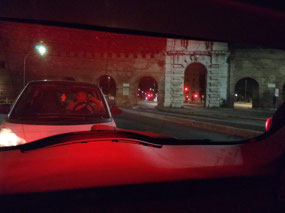 Last look at the walls of Rome from car to airport
