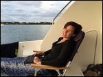 Lounging enjoying our last anchorage of 2016