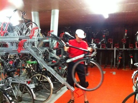 TWO STORY BIKE RACK. 