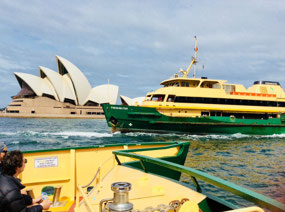 Sydney’s iconic Opera House and Manly ferry