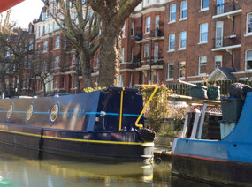 Floating along the Regent Canal in London