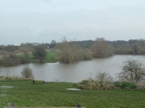 Flooding north of London