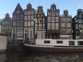 Leaning houses in Amsterdam