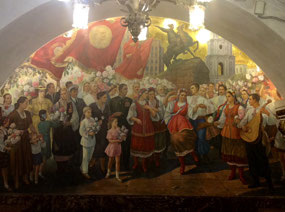 Mural in Moscow underground