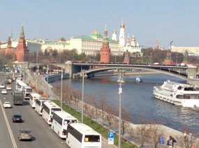 Looking down the Volga River toward the Kremlin