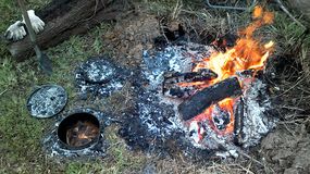 Damper cooking in the heat of the fire