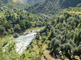 The mountains and Sutlej