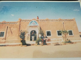 We slept on the roof of this hotel in Merzouga