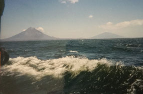 Taking the ferry to Ometepe Island
