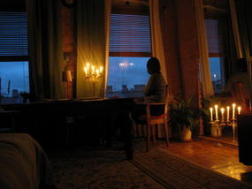 Our candlelit room in St. Petersburg