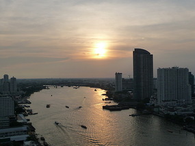 Sun About to Set Over Bangkok