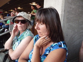 Elenka enjoying the baseball game