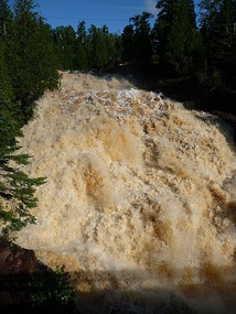 Raging river after a storm - northern Minnesota 