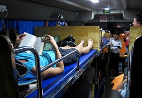 Typical overnight Cambodian hotel bus ...
