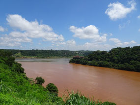 Where the Iguazu River meets the mighty Parana ...