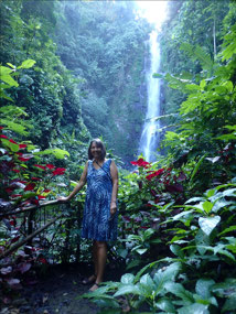 Elenka at 60m high Melanting Falls. There were .. 
