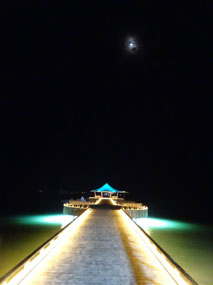 The Dhangethi wharf at night