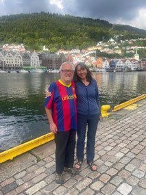 Outside our hotel in Bergen
