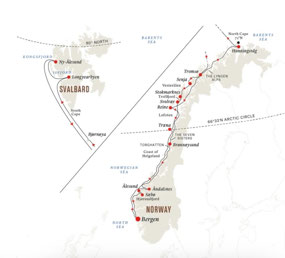 The route, to Svalbard and back
