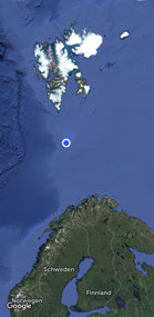 En-route to Svalbard, we’re the little blue circle