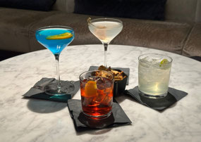 Post-trivia cocktails at the Martini Bar